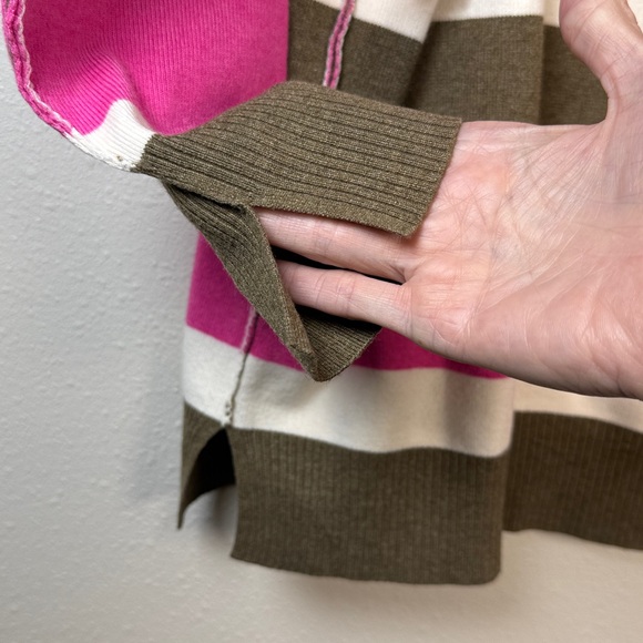 Free People League Of Her Own Cardigan XS  Brown Striped Oversized Academia Prep - Picture 15 of 17